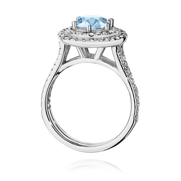Inel Aur 14K cu Diamante Albastre de Laborator 1.63 ct - Img 11