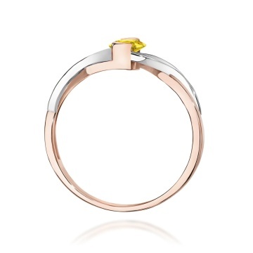 Inel Aur 14K cu Diamante Galbene de Laborator 0.55 ct - Img 7