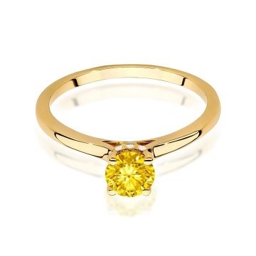 Inel Aur 14K cu Diamante Galbene de Laborator 0.56 ct - Img 2