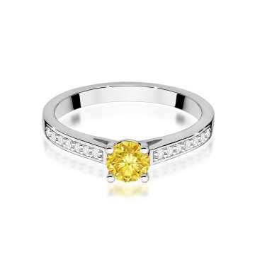Inel Aur 14K cu Diamante Galbene de Laborator 0.62 ct - Img 10