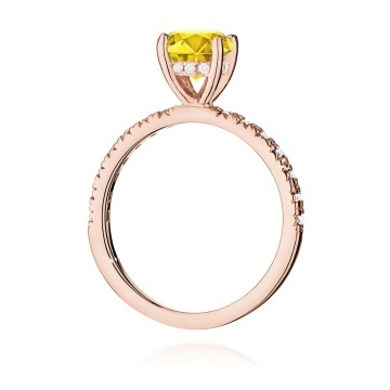 Inel Aur 14K cu Diamante Galbene de Laborator 1.26 ct - Img 7