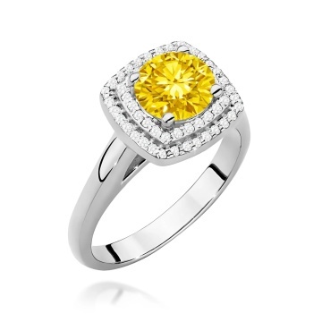 Inel Aur 14K cu Diamante Galbene de Laborator 1.28 ct - Img 9