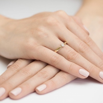 Inel Aur 14K cu Diamante Naturale 0.04 ct - Img 7