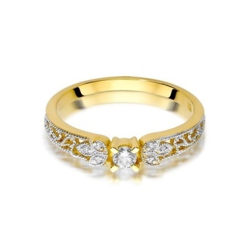 Inel Aur 14K cu Diamante Naturale 0.13 ct - Img 2