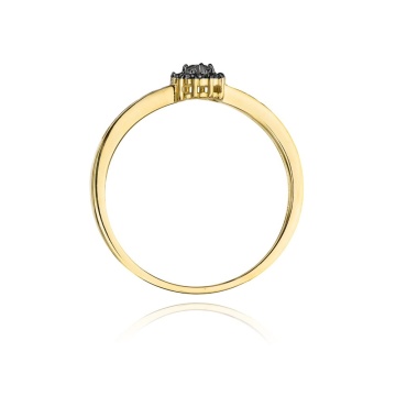 Inel Aur 14K cu Diamante Naturale Negre 0.09 ct - Img 3
