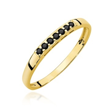 Inel Aur 14K cu Diamante Naturale Negre 0.22 ct