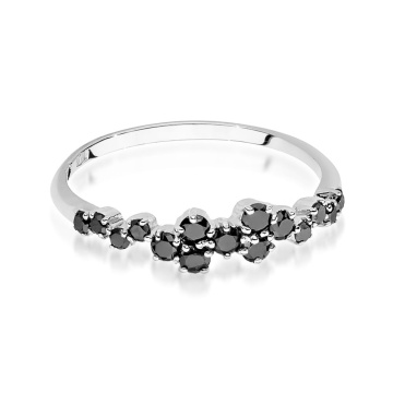 Inel Aur 14K cu Diamante Naturale Negre 0.33 ct - Img 5