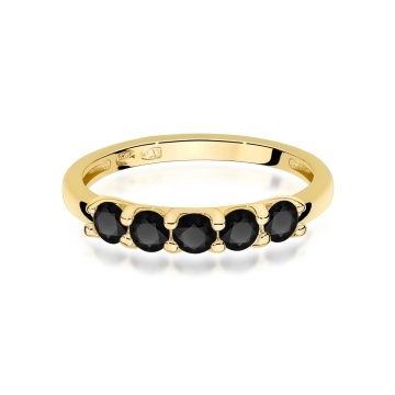 Inel Aur 14K cu Diamante Naturale Negre 0.60 ct - Img 2