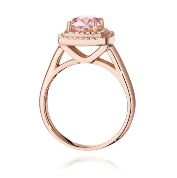 Inel Aur 14K cu Diamante Roz de Laborator 1.28 ct - Img 7