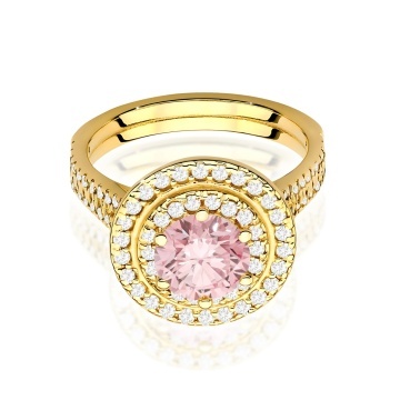 Inel Aur 14K cu Diamante Roz de Laborator 1.63 ct - Img 2