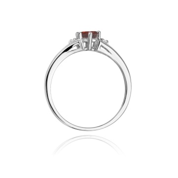 Inel Aur 14K cu Granat 0.60 ct si Diamante Naturale 0.03 ct - Img 11