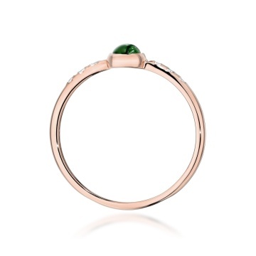 Inel Aur 14K cu Green Tourmaline 0.30 ct si Diamante Naturale 0.03 ct - Img 7
