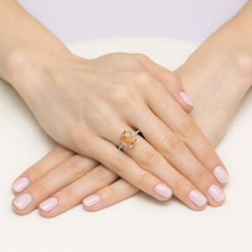 Inel Aur 14K cu Morganit 2.80 ct si Diamante Naturale 0.07 ct - Img 10
