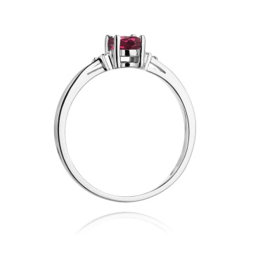 Inel Aur 14K cu Rhodolite 0.50 ct si Diamante Naturale 0.05 ct - Img 11