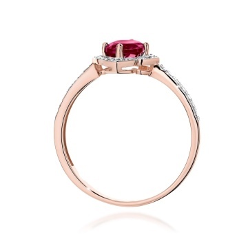 Inel Aur 14K cu Rhodolite 0.60 ct si Diamante Naturale 0.13 ct - Img 11