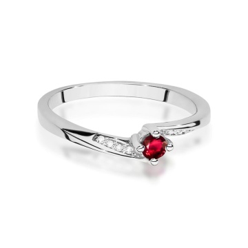 Inel Aur 14K cu Rubin 0.15 ct si Diamante Naturale 0.04 ct - Img 9