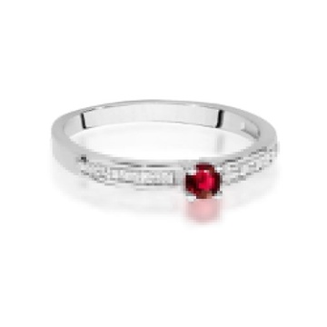 Inel Aur 14K cu Rubin 0.15 ct si Diamante Naturale 0.05 ct - Img 6