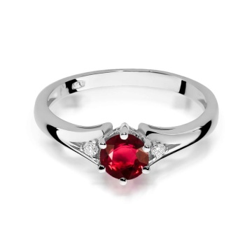 Inel Aur 14K cu Rubin 0.60 ct si Diamante Naturale 0.03 ct - Img 9