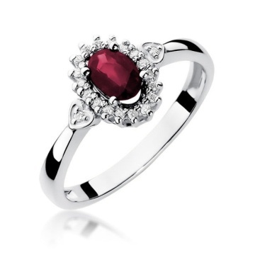 Inel Aur 14K cu Rubin 0.60 ct si Diamante Naturale 0.10 ct - Img 5
