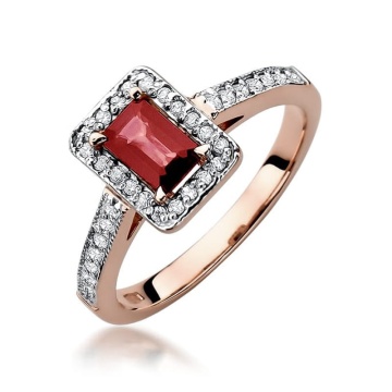 Inel Aur 14K cu Rubin 0.80 ct si Diamante Naturale 0.22 ct - Img 6