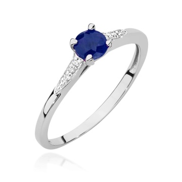 Inel Aur 14K cu Safir 0.30 ct si Diamante Naturale 0.03 ct - Img 9