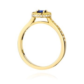 Inel Aur 14K cu Safir 0.30 ct si Diamante Naturale 0.34 ct - Img 3