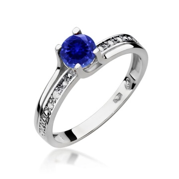 Inel Aur 14K cu Safir 0.50 ct si Diamante Naturale 0.03 ct - Img 9