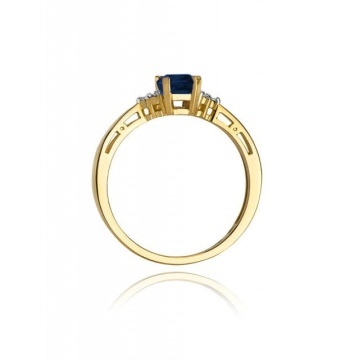 Inel Aur 14K cu Safir 0.60 ct si Diamante Naturale 0.03 ct - Img 3