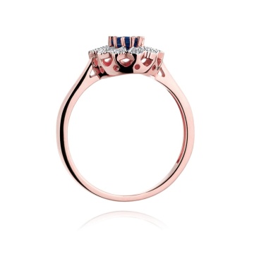Inel Aur 14K cu Safir 0.70 ct si Diamante Naturale 0.10 ct - Img 10