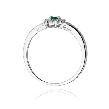 Inel Aur 14K cu Smarald 0.15 ct si Diamante Naturale 0.09 ct - Img 5
