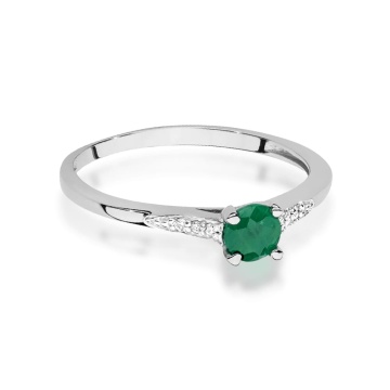 Inel Aur 14K cu Smarald 0.30 ct si Diamante Naturale 0.03 ct - Img 10