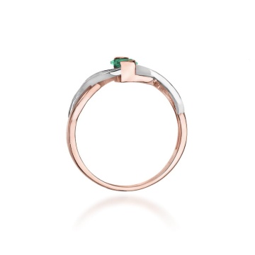 Inel Aur 14K cu Smarald 0.40 ct si Diamante Naturale 0.05 ct - Img 10
