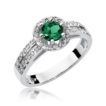 Inel Aur 14K cu Smarald 0.50 ct si Diamante Naturale 0.20 ct - Img 5