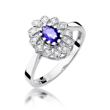 Inel Aur 14K cu Tanzanit 0.40 ct si Diamante Naturale 0.10 ct - Img 5