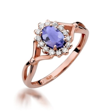 Inel Aur 14K cu Tanzanit 0.40 ct si Diamante Naturale 0.12 ct - Img 5