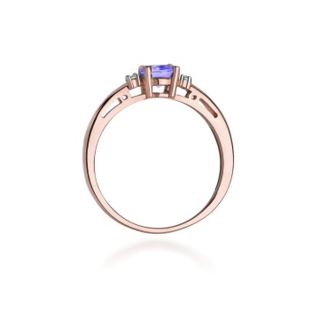 Inel Aur 14K cu Tanzanit 0.50 ct si Diamante Naturale 0.03 ct - Img 10