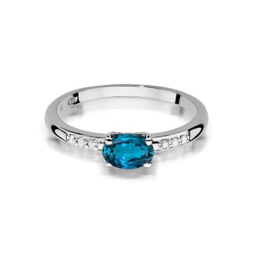 Inel Aur 14K cu Topaz London Blue 0.50 ct si Diamante Naturale 0.03 ct - Img 10