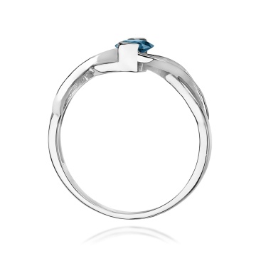 Inel Aur 14K cu Topaz London Blue 0.50 ct si Diamante Naturale 0.05 ct - Img 11