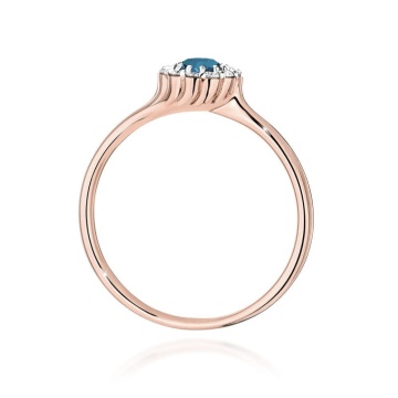 Inel Aur 14K cu Topaz London Blue 0.50 ct si Diamante Naturale 0.10 ct - Img 7