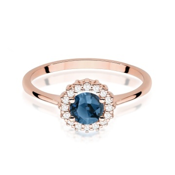 Inel Aur 14K cu Topaz London Blue 0.50 ct si Diamante Naturale 0.14 ct - Img 8