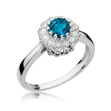 Inel Aur 14K cu Topaz London Blue 0.50 ct si Diamante Naturale 0.17 ct - Img 7
