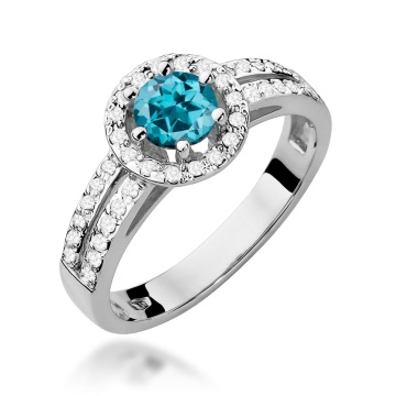 Inel Aur 14K cu Topaz London Blue 0.50 ct si Diamante Naturale 0.20 ct - Img 9