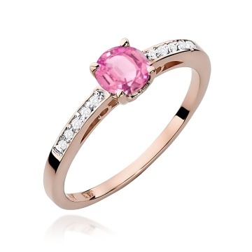 Inel Aur 14K cu Topaz Roz 0.60 ct si Diamante Naturale 0.05 ct - Img 5