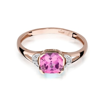 Inel Aur 14K cu Topaz Roz 1.10 ct si Diamante Naturale 0.01 ct - Img 5