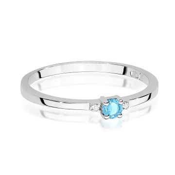 Inel Aur 14K cu Topaz Swiss 0.15 ct si Diamante Naturale 0.01 ct - Img 10