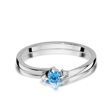 Inel Aur 14K cu Topaz Swiss 0.15 ct si Diamante Naturale 0.02 ct - Img 10