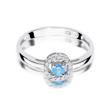 Inel Aur 14K cu Topaz Swiss 0.15 ct si Diamante Naturale 0.08 ct - Img 10