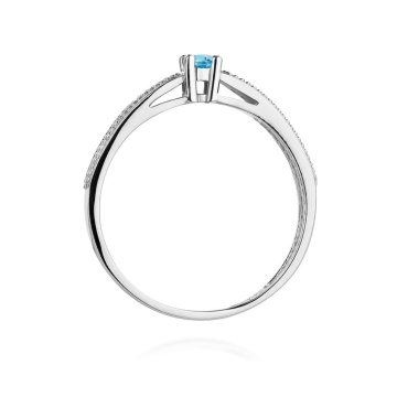 Inel Aur 14K cu Topaz Swiss 0.15 ct si Diamante Naturale 0.09 ct - Img 11