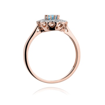 Inel Aur 14K cu Topaz Swiss 0.50 ct si Diamante Naturale 0.10 ct - Img 6