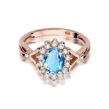 Inel Aur 14K cu Topaz Swiss 0.50 ct si Diamante Naturale 0.12 ct - Img 10